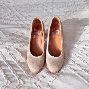 Shabbies Amsterdam Beige Haircalf Round-Toe Pumps